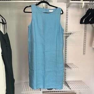 J. Jill Light Blue Sleeveless Linen Dress